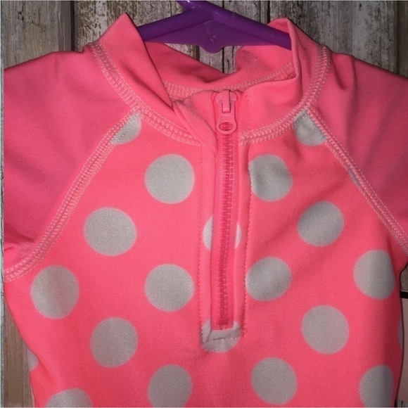 Cat & Jack Kids Pink Polka Dot One Piece Swimsuit - Picture 5 of 7